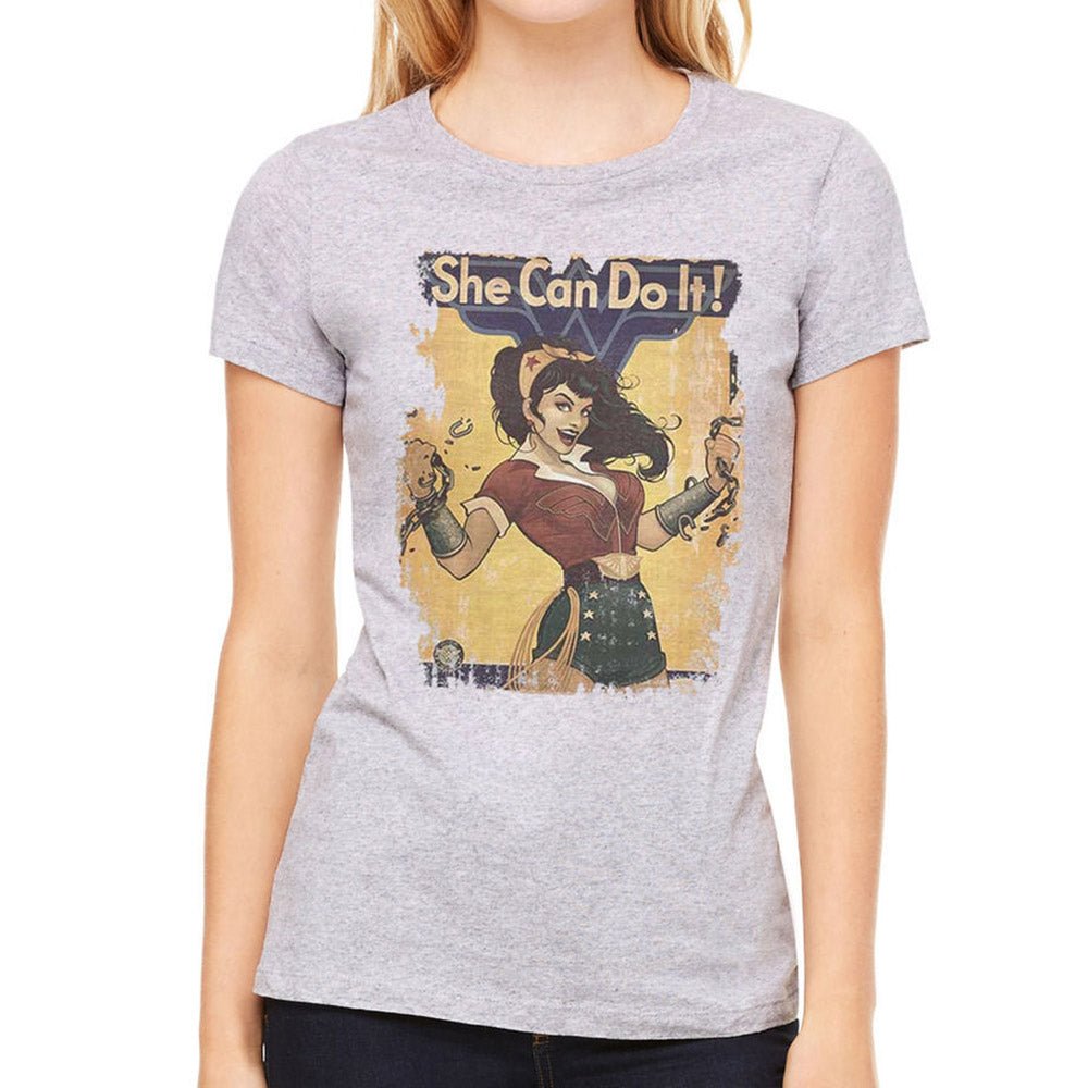 DC COMICS DCコミックス (ジョーカー 生誕 80周年 ) - JUSTICE LEAGUE BOMBSHELL WONDER WOMAN SHE CAN DO IT / Tシャツ / レディース - PGS